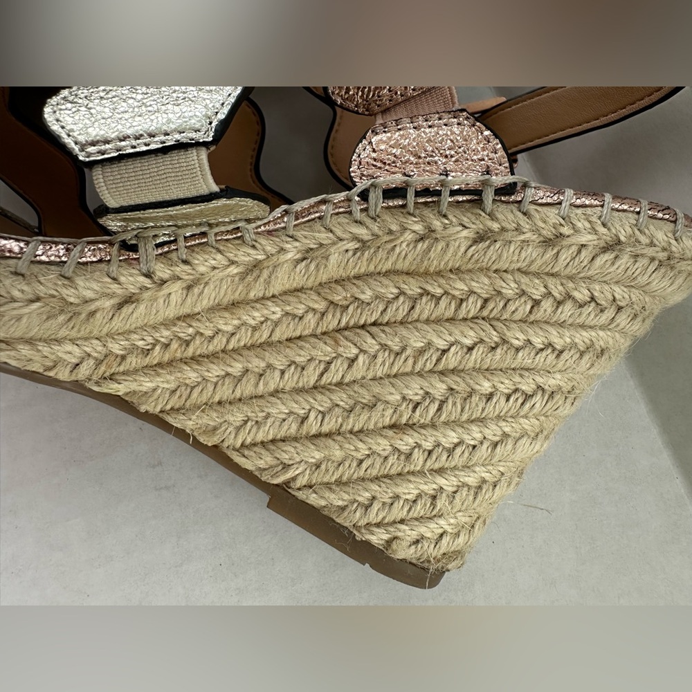 Marc Fisher Metallic Wave Espadrille Sandals - Gold, Silver & Rose Gold - Picture 11 of 17